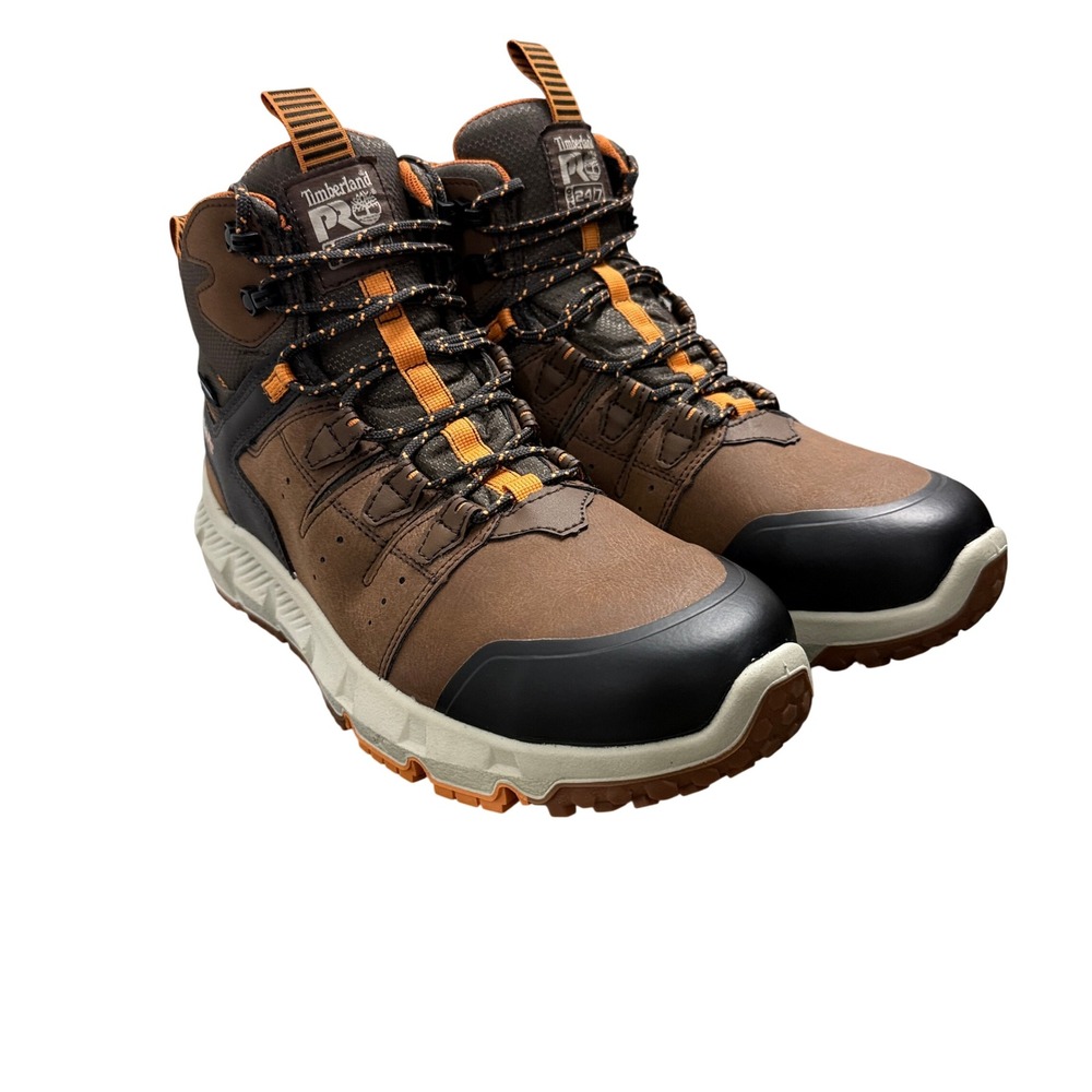 Timberland PRO Tempe Work Boots Mens 8 Brown Alloy Toe Waterproof TB0A67G3EPB